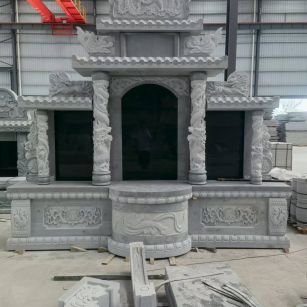 十堰 芝麻灰高档墓碑，土墓，可定制