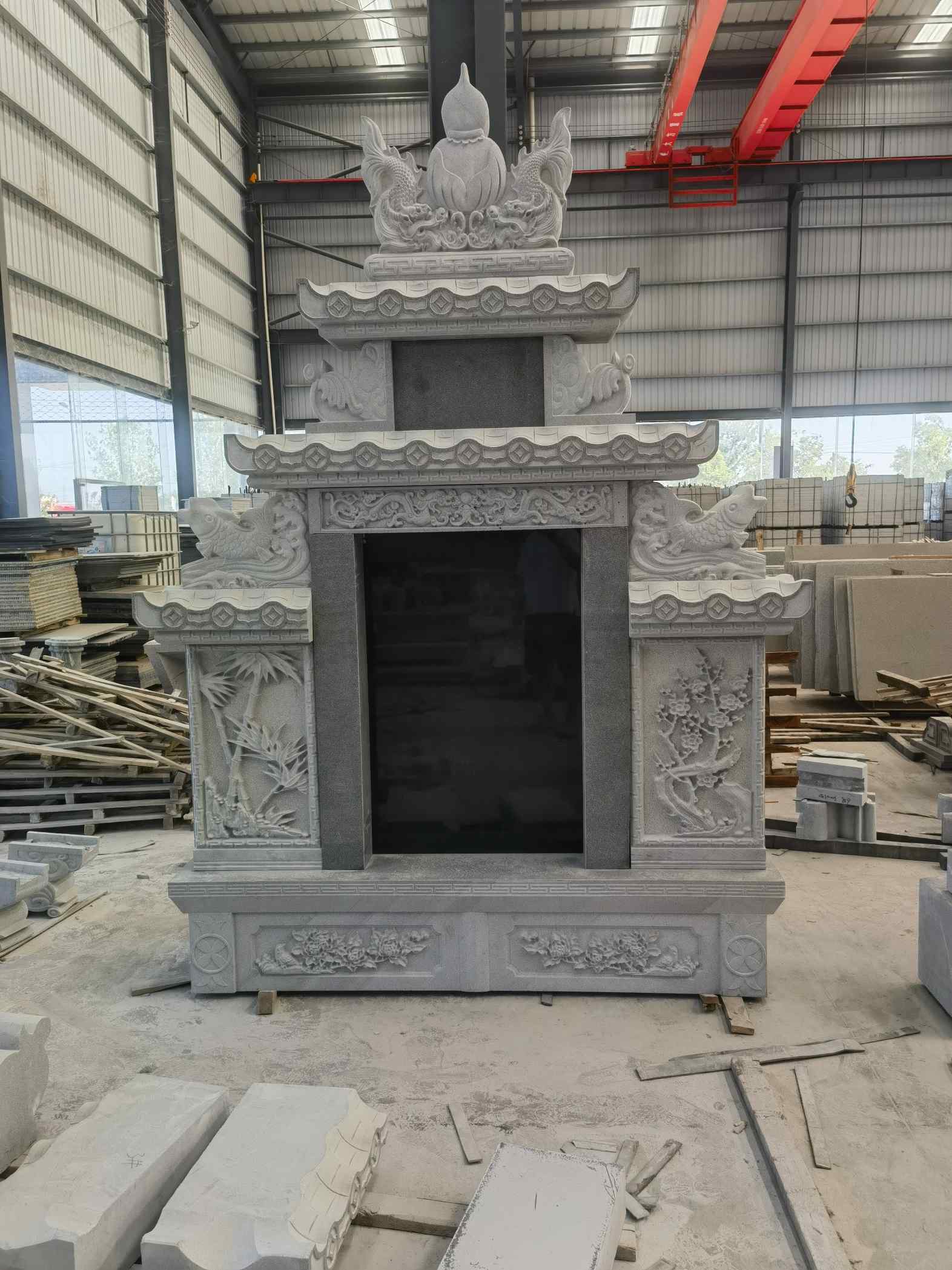 十堰 芝麻灰高档墓碑、土墓，一套也支持定做