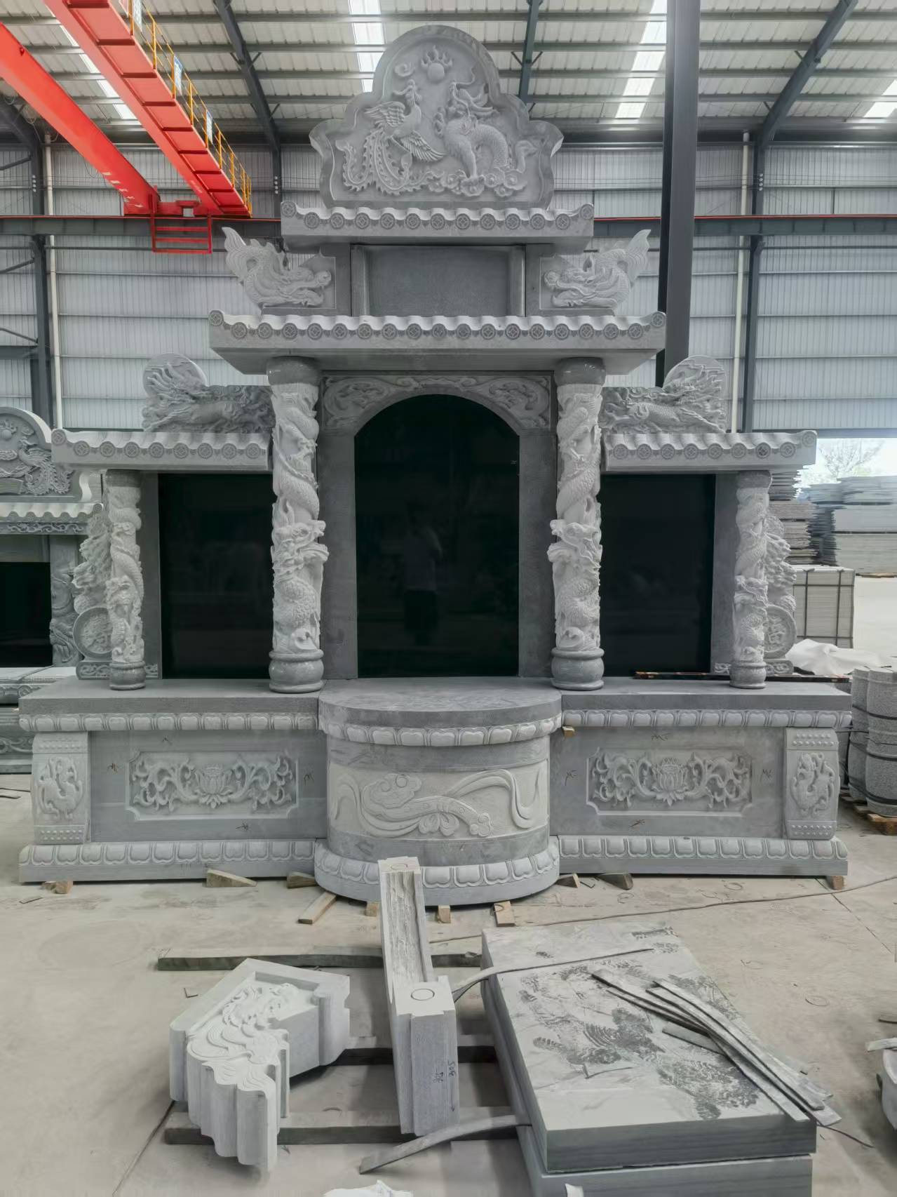 十堰 芝麻灰高档墓碑，土墓，可定制