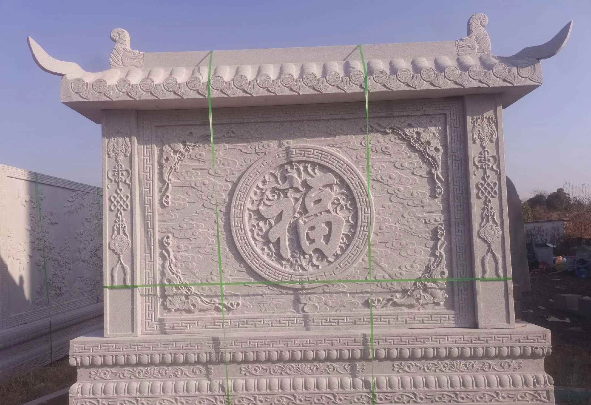 十堰 芝麻白花岗岩屏风，照壁，影壁